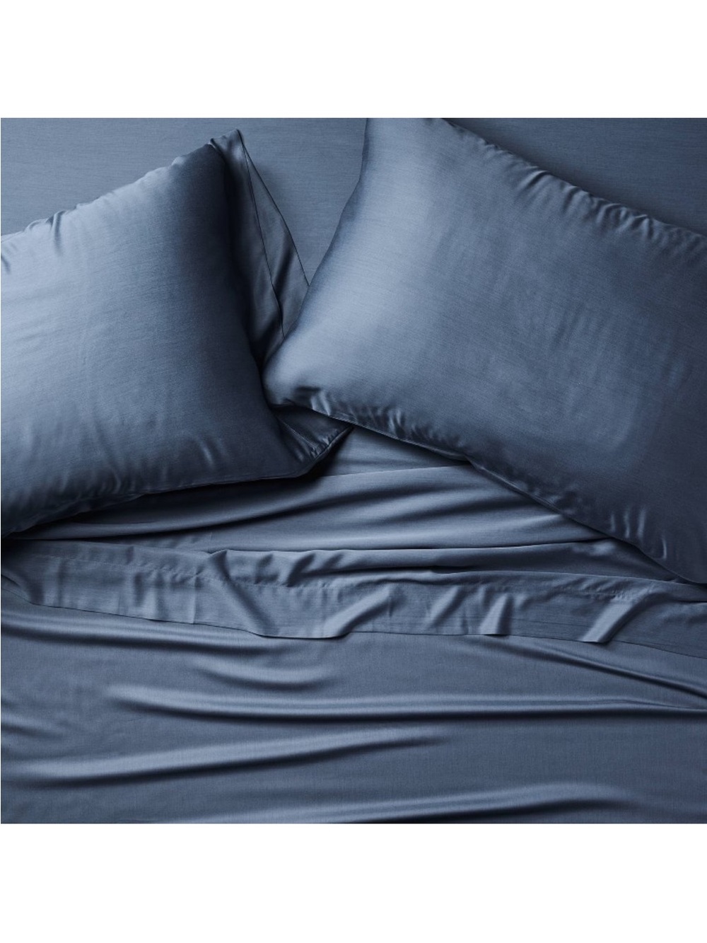 Casaluna Blissful Sheet Set Slate Blue 400 Thread Count Bamboo 4 Piece Queen